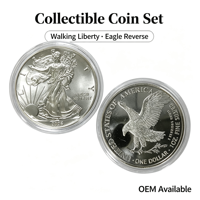 Pièce de collection ronde non circulée plaquée titane 999 de 1 once, motif Aigle de la Liberté marchant, 2026, pour collection de numismes, avec support de gravure personnalisée