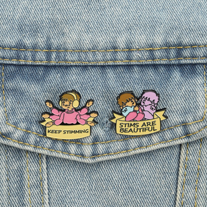Broches émaillées imprimées UV 'Keep Swimming', magnifiques broches de neurodiversité, badges de revers, bijoux en gros - Product Image 1