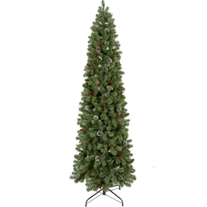 Home Decor 7.5 Ft Pre-Lit Pe Pvc Groene Kerstboom Voor Decoratie Kerstboom Vakantie