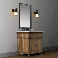 Américain vintage maison armoire de salle de bain en bois table de lavage vanity table lavée console table avec commode
