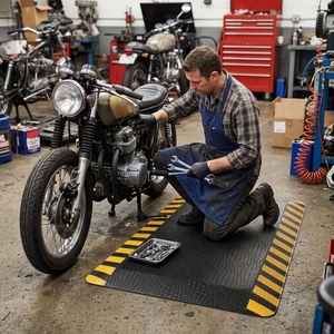 Tapis anti-fatigue industriel à rayures jaunes, tapis de sol ergonomique pour le travail, pour soulager les douleurs aux jambes et au dos - Product Image 2