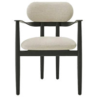 Chaise de salle à manger de style médiéval en frêne nordique avec dossier et accoudoirs en tissu pour la maison, les restaurants et les bars