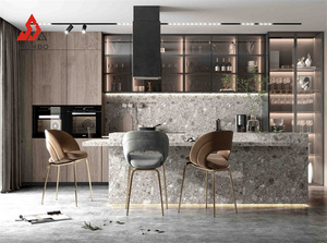 Ensemble complet d'armoires de cuisine murales ouvertes avec petit évier de dinde - Product Image 3