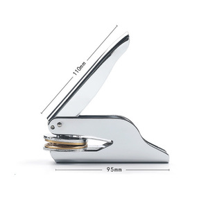 Silvery Handheld Embosser/Customized Patterns Are Available/Press Portable Metal Embossing <strong>Stamp</strong>/for <strong>Documents</strong>/Certificates - Product Image 5