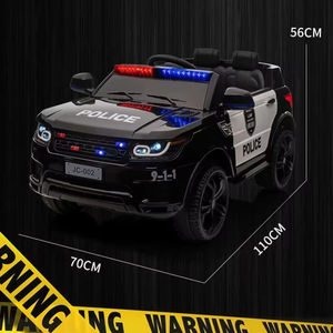 Coche de Policía Eléctrico para Niños Pequeños, Estilo Europeo, Color Negro, Juguetes para Niños, 12 V, Coches de Policía Grandes para Montar, para Niños, con Luces y Sirena - Product Image 6
