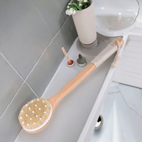 Poils de sanglier naturels Bois doux et perle PPR Douche Massage Brosse de bain