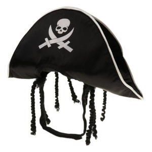 Chapeau de pirate pour animaux de compagnie NAMSAN, pour chiens et chats, costume d'Halloween, chapeau en tissu réglable avec imprimé crâne et épées, accessoire fantaisie - Product Image 5