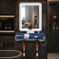 Miroir de douche mural MoonlitGlow, réglable, chauffant, anti-buée, intelligent, avec éclairage LED à 3 couleurs réglables, miroir simple face pour le maquillage