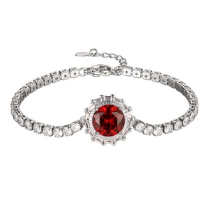 Wholesale High Quality Jewelry Eco-friendly <b>Copper</b> 10mm Multicolor Cubic Zirconia Latest Chain <b>Bracelet</b> for Trendy Daily Wear - Product Image 1