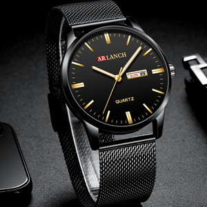 Montre à quartz pour homme de luxe avec grand cadran, bracelet en acier inoxydable, étanche, montre-bracelet décontractée pour les affaires - Product Image 6