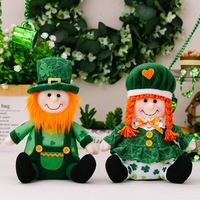 Accessoires de poupée en peluche super douce brodée, motif dessin animé Feuille Verte Irlandaise, pour la Fête de la Saint-Patrick, décoration de bureau, cadeaux 2-4