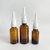 10ml bouteille de pulvérisation nasale en verre ambré blanc en plastique pompe à brouillard diffuseur d'huile buse médicale échantillon gratuit disponible 50ml 100ml tailles