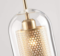 JACKSUN-Lampe Suspendue en Verre LED avec Corps en Métal, pour Restaurant, Bar, Café