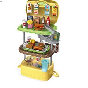 <span class=keywords><strong>Happy</strong></span> Little Chef Kitchen Toy 3 en 1 Almacenamiento de hamburguesas Juego de cocina Juguetes y comidas - Product Image 1