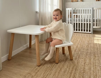 Table rectangulaire en bois pour enfants avec une chaise pour la salle de jeux des enfants, table d'activités et d'apprentissage Montessori pour tout-petits