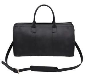 Luxury Hand Made Designer Cognac Color Large Capacity Custom Mens Travel Duffel Bag Waterproof Leather Duffle Bag