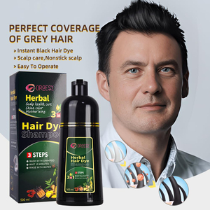 Oem r'endase Đen thuốc nhuộm tóc dầu gội 3 trong 1 thảo dược thuốc nhuộm tự nhiên bìa màu xám, cho phụ nữ/người đàn ông màu tóc cho màu xám bảo hiểm (Đen) 500ml - Product Image 5