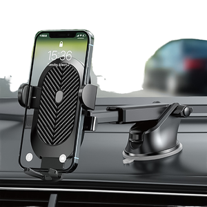 Support de téléphone de voiture flexible 2-en-1 en ABS avec fixation adhésive puissante pour tableau de bord, compatible iPad, noir, stable et sécurisé - Product Image 1