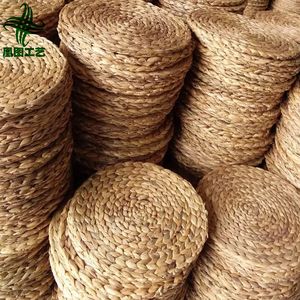 Huangtu الجملة رخيصة الثمن صديقة للبيئة اليدوية الطبيعية جولة المفارش الروطان عشب الماء تحديد الموقع - Product Image 1