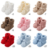 Chaussons pour bébé 100% coton tricoté, premières chaussures confortables et chaudes pour nouveau-né, garçon ou fille, cadeau de naissance