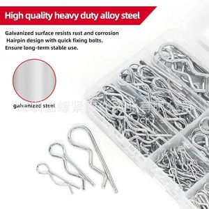 Heavy Duty R Shaped Cotter Pin Assortment 265Pcs Stainless Steel Spring Pins For General Use - Product Image 4