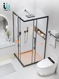 Box doccia moderni quadrati personalizzati TwoWinco per spazi ridotti, cabine doccia <span class=keywords><strong>e</strong></span> <span class=keywords><strong>bagni</strong></span> con porta scorrevole - Product Image 3