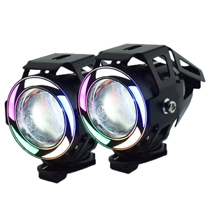 Lkt xe máy u7 HI/lo chùm nhấp nháy DRL Đèn phụ trợ LED Spotlight trắng xanh đỏ thiên thần mắt quỷ ban ngày Chạy ánh sáng - Product Image 1