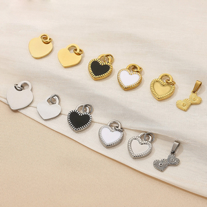 Collier en acier inoxydable beau pendentif en forme de coeur pour couples amoureux présent mode simple à graver nom/logo collier bijoux - Product Image 2
