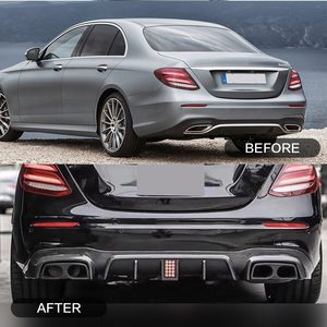 อุปกรณ์ตกแต่งภายนอกรถยนต์สำหรับ Benz E-Class W213 ปี 2016-2019 ชุดแต่งสไตล์ Brabus ดิฟฟิวเซอร์หลังพร้อมท่อไอเสีย - Product Image 3