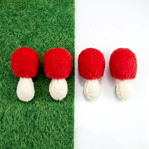 Mini hongo de fieltro hecho a mano, juguete educativo de lana para niños, adorno de comida de juguete - Product Image 5