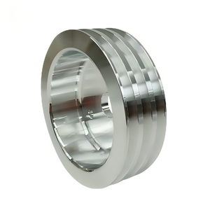 Профессиональное производство в Китае: ЧПУ-обработка автозапчастей, индивидуальные алюминиевые шкивы с тройным пазом различных размеров - Product Image 2