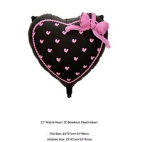 Ballon en aluminium de 22 pouces en forme de cœur, idéal pour les fêtes d'anniversaire de filles, les demandes en mariage et les déclarations d'amour.