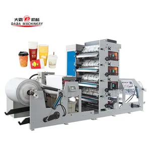 Máquina de impresión de etiquetas flexo, máquina de impresión de tazas de café y papel, 4 colores, 6 colores