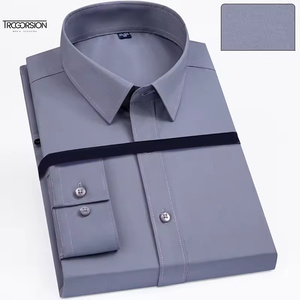 <span class=keywords><strong>Camicia</strong></span> Estiva da Uomo di Alta Qualità, Casual, con Colletto, Tinta Unita, Stile Oxford, Tasca sul Petto Sinistro, Maniche Lunghe, Vestibilità Regolare, Traspirante - Product Image 4