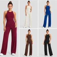 Nieuwe Dames Halter T-Back Workout Outfit Hoge Taille Rechte Broek Zachte Stretch 2-delige Yoga Set voor Pilates Gym Fitness