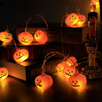 Lampu LED String Halloween Liyan Warm White Desain Labu Panjang 1.5m Rating IP44 CRI50 Dekorasi Suasana Pesta Liburan