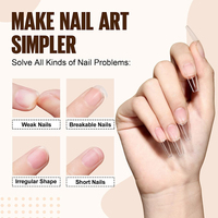 Kit d'extension d'ongles pour débutants, avec capsules réutilisables, colle, gel, lampe UV double lumière, en métal/plastique, pour une manucure facile à domicile ou en salon