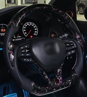 Accessoires de voiture pour Honda Civic 9ème génération 2012 2013 2014 2015 2016, volant personnalisé en fibre de carbone LED