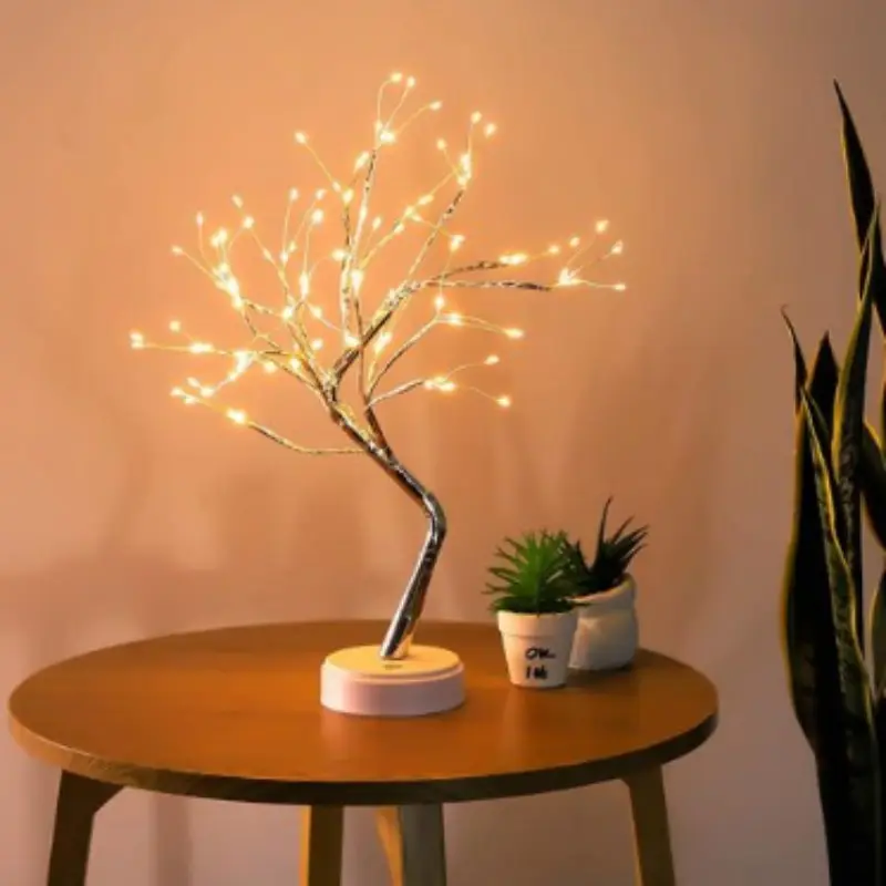 Alimenté par batterie USB 108 LED blanc chaud scintillant fleur branche fée lumière bricolage cadeau artificiel maison Table décoration esprit arbre