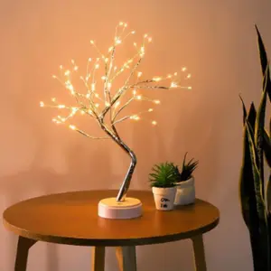 USB Battery Powered 108 LED Warm White Twinkling Flower Branch Fairy Light DIY Artificial Gift Home Table Decoration Spirit Tree