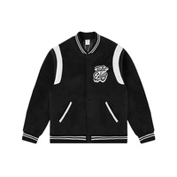 Veste d'université élégante pour hommes pour l'hiver, col montant brodé avec logo sur le devant, vêtements d'hiver élégants Ropa