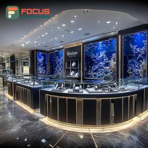 Fabricant de comptoirs de présentation de bijoux personnalisés haute visibilité, vitrine en verre avec cadre métallique pour boutique - Product Image 1