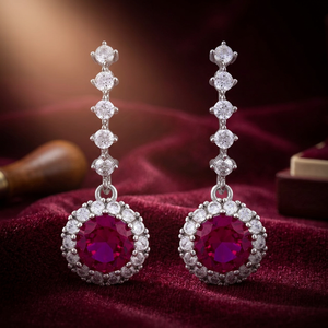 18K <b>Solid</b> Gold Drop Chandelier <b>Hoop</b> <b>Earrings</b> Other Pattern Zircon Pearl Diamond Main Stones Wedding Party Gift Trendy Women's - Product Image 2