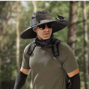 Sombrero con Ventilador Solar para Hombre, de Ala Ancha, Impermeable, Protección Solar, para Esquí y Montañismo, en Oferta - Product Image 2