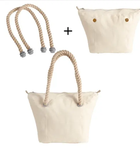 नई डिजाइन पैटर्न डालने बैग आयोजक क्लासिक मिनी आकार कैनवास बैग गौण के लिए ईवा ढोना समुद्र तट बैग
