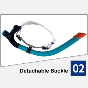 Snorkel Frontal <span class=keywords><strong>con</strong></span> Tapa Seca Equipo de Snorkel Deporte Acuático Sets de Buceo Entrenamiento de Natación Profesional <span class=keywords><strong>Tubo</strong></span> de Respiración de PVC Kits de Natación - Product Image 3