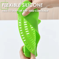 Nouveaux produits : Passoire en silicone à clipser pour casserole, autocollant latéral réglable, ustensile de cuisine Snap N Strain pour passation de pâtes