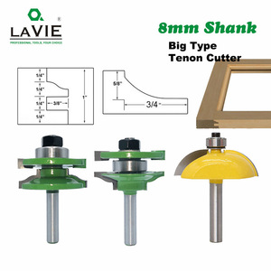 Woodworking Milling Cutter Set 8mm Handle Tenon Mortise R-Shape Door Panel Cutter For Cabinet Frame High Accuracy - Product Image 2