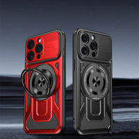 Coque de téléphone magnétique avec anneau rotatif et protection d'objectif pour iPhone 16 15 14 13 12 11 Pro Max