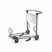 Carrito de Carga de Tres Ruedas para Aeropuerto, Plataforma de Acero Inoxidable, Carro de Equipaje, Fabricante OEM, Venta al Por Mayor Pingfang